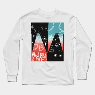 Yin and Yang space sky Long Sleeve T-Shirt